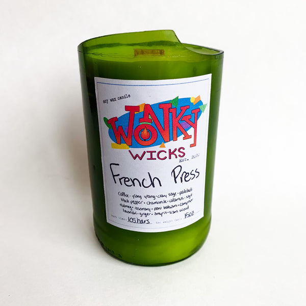 French Press Soy Wax Candle | Wonky Wicks