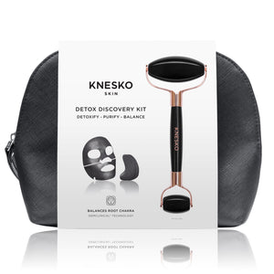 Black Pearl Detox Discovery Kit - Collagen Mask & Obsidian Gemstone Roller Set | Knesko