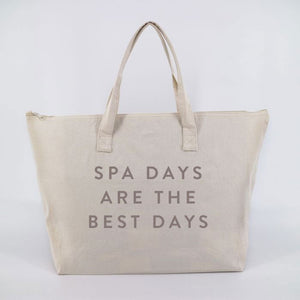 Spa Days Are The Best Days Tote Bag w/ Zipper Top | Lucky Owl