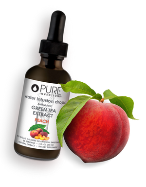 Antioxidant Green Tea Extract Water Infusion Drops - Peach | Pure Inventions