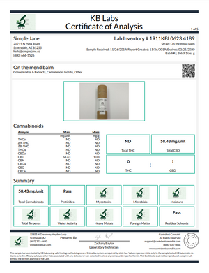 On The Mend CBD Balm Stick | Simple Jane