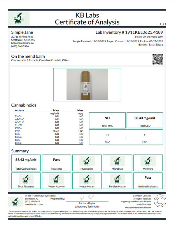 On The Mend CBD Balm Stick | Simple Jane