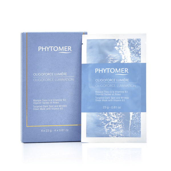 Oligoforce Lumination Targeted Dark Spot and Wrinkle Sheet Mask With Vitamin B3 - 4 Mask Set| Phytomer