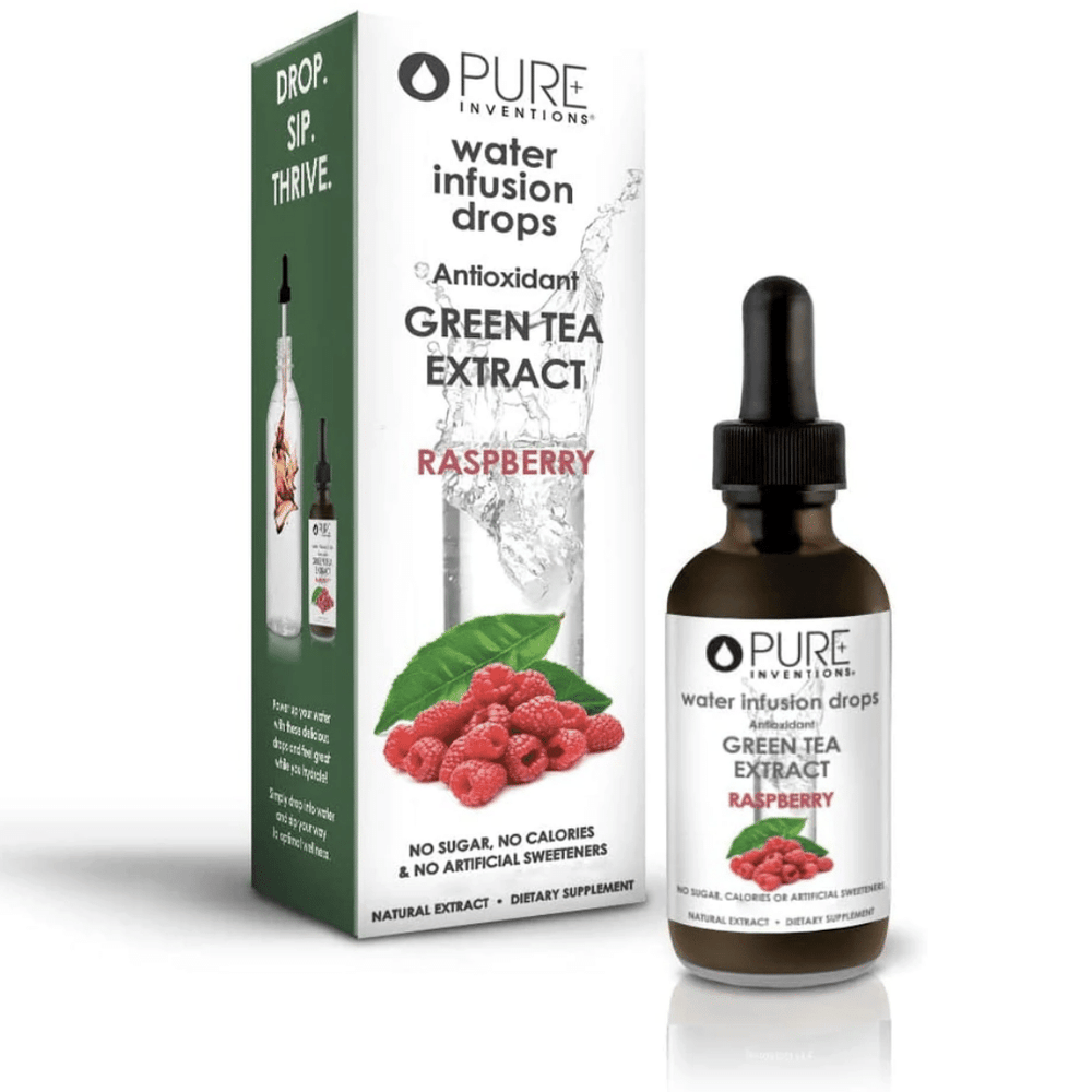 Antioxidant Green Tea Extract Water Infusion Drops - Raspberry | Pure Inventions