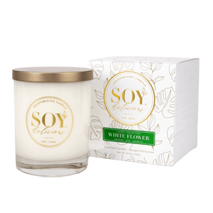 White Flower Full Size Candle | Soy Delicious