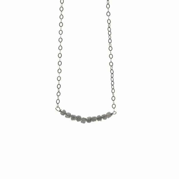 Diamonds In The Raw Sterling Silver Necklace | Liv & B