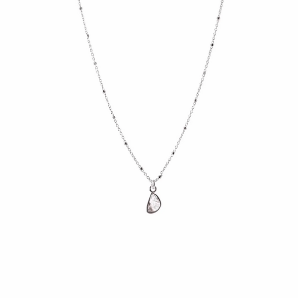 Diamond Slice Sterling Silver Necklace | Liv & B