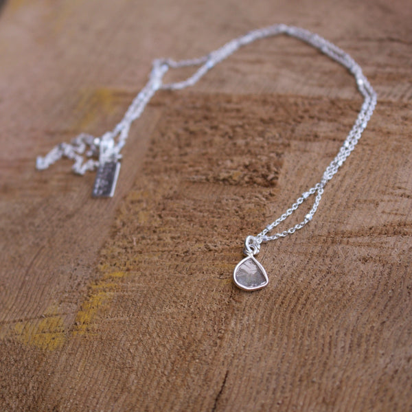 Diamond Slice Sterling Silver Necklace | Liv & B