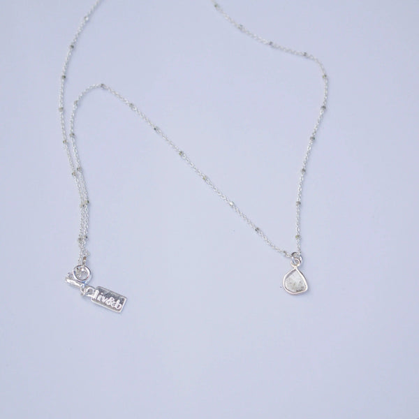 Diamond Slice Sterling Silver Necklace | Liv & B